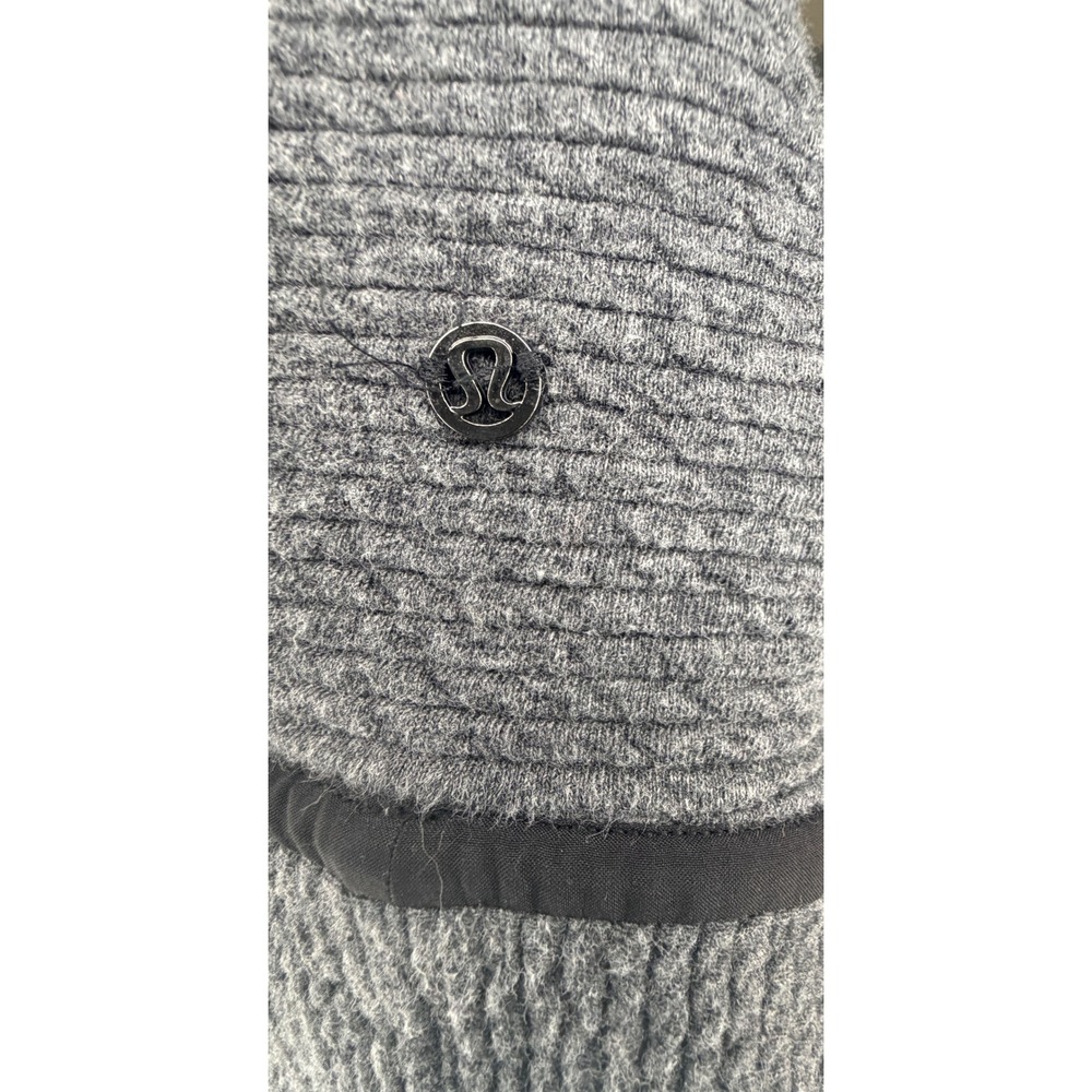 Lululemon On Repeat Gray Textured Knit Long Sleeve Mock Neck Mini Dress 6 - Picture 7 of 11